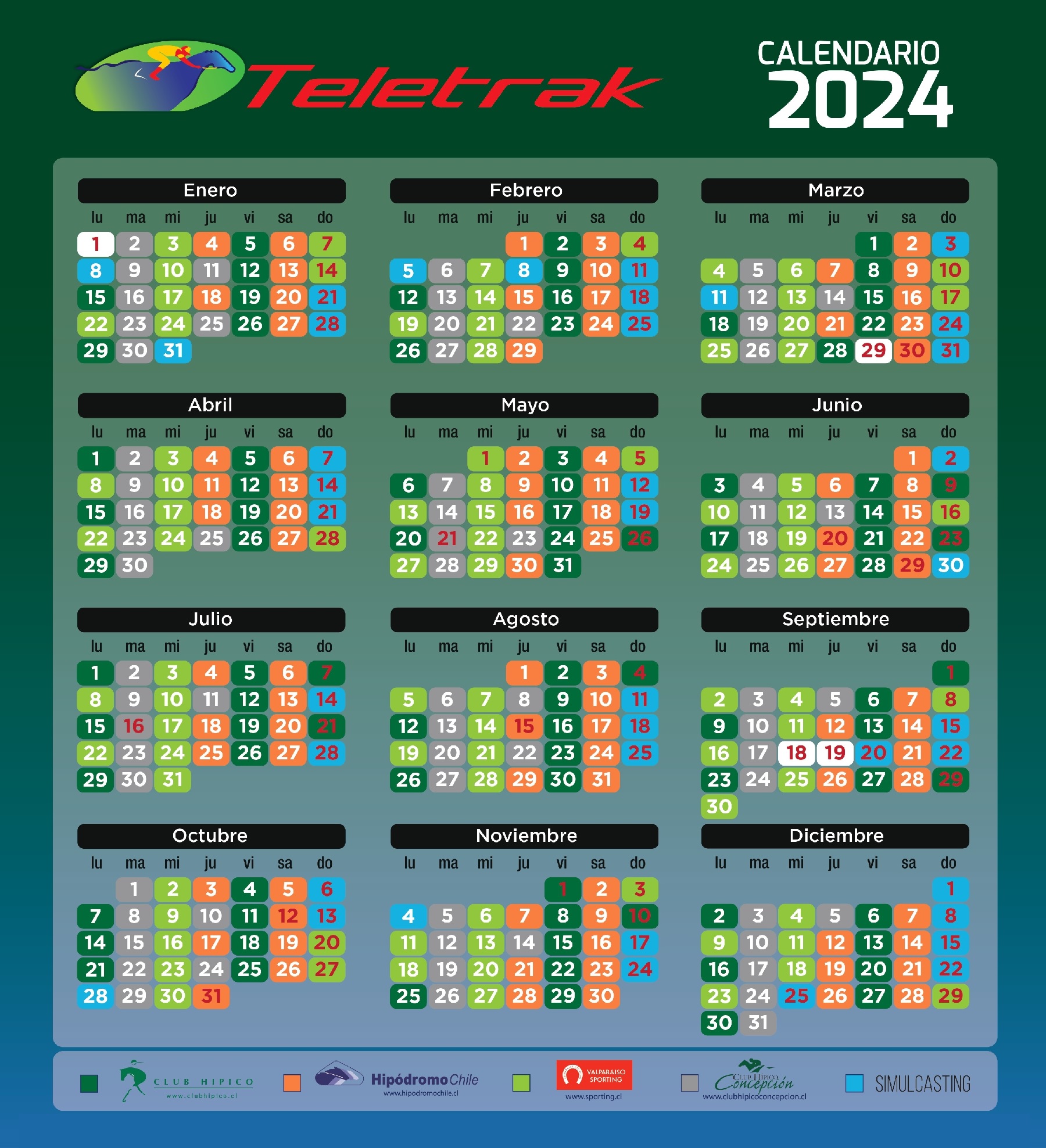 Teletrak Calendario